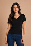Baby-look decote V PRETO